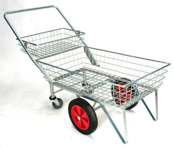 Garden Centre Trolley Double Basket with Four Wheels